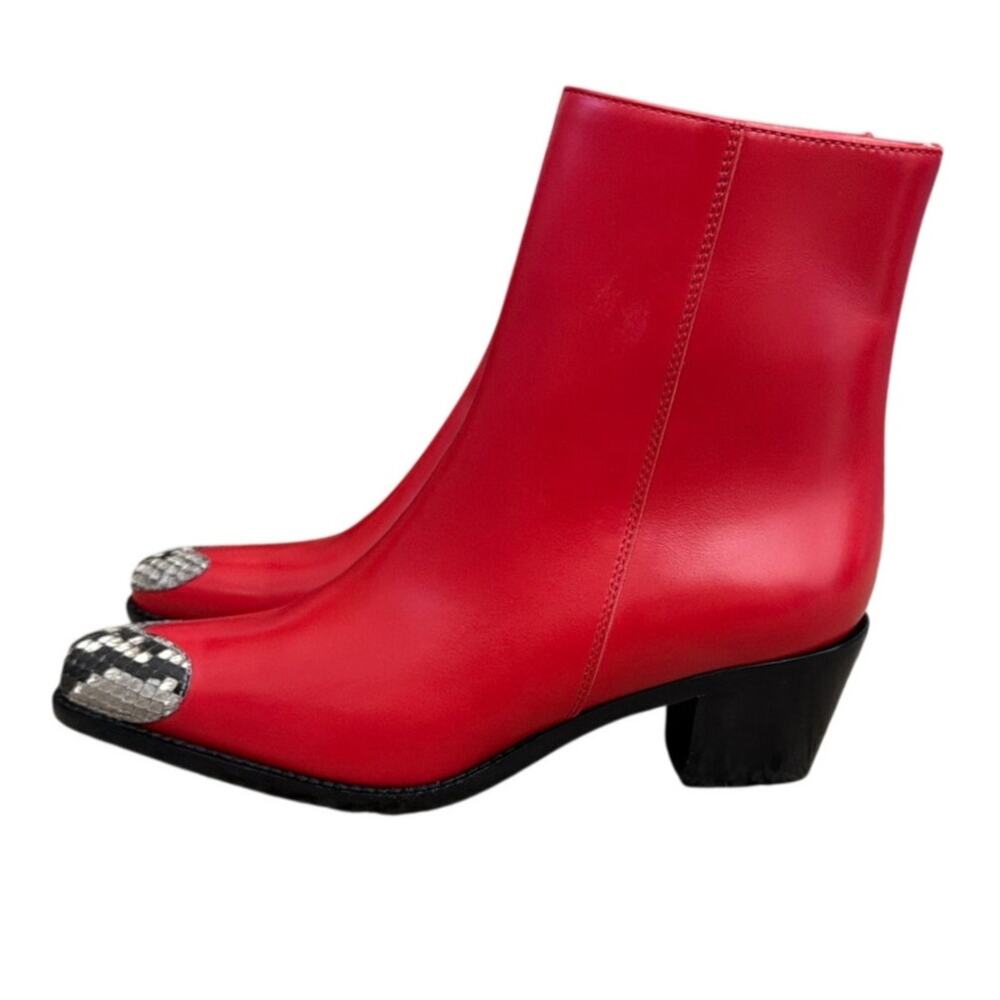 Boyy Milanese 60 Boots red leather snakeskin-effect metal toe cap size 37